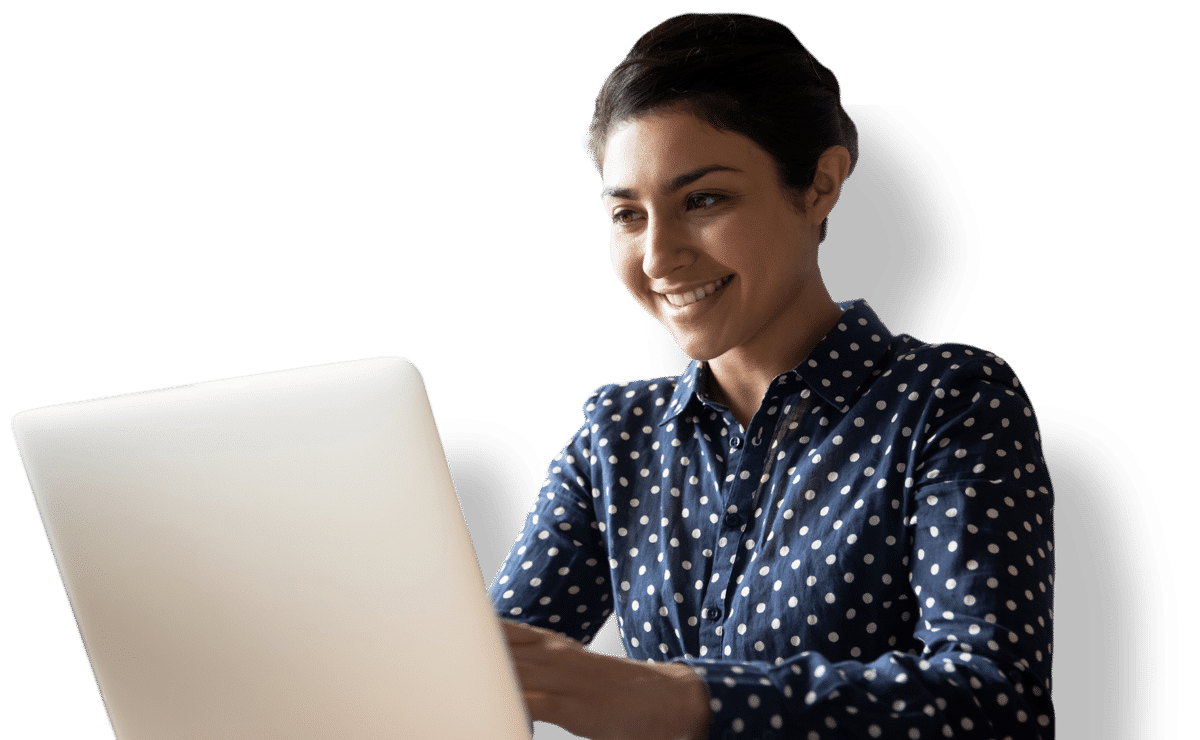 Woman at laptop Amplify your marketing