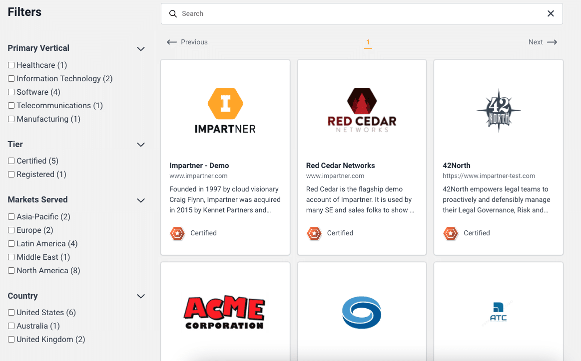 Marketplace dashboard